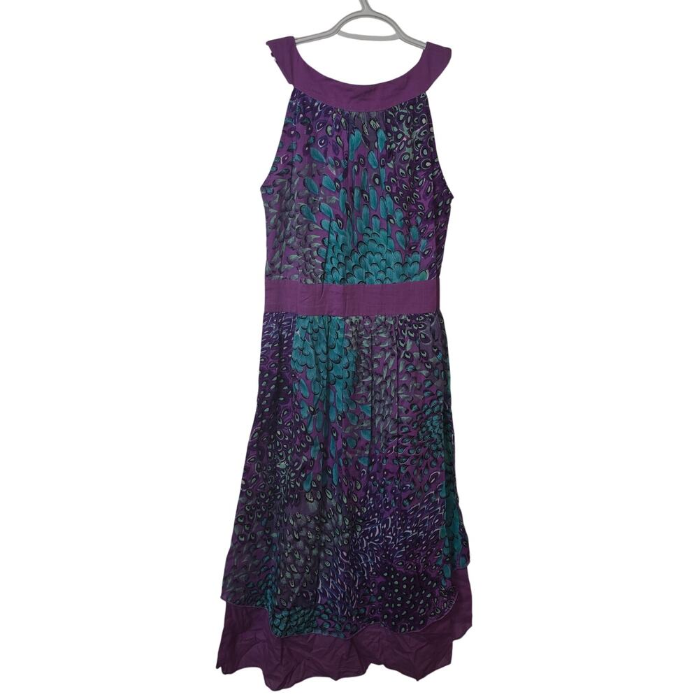 Chaudry KC Peacock Midi Maxi Dress Small